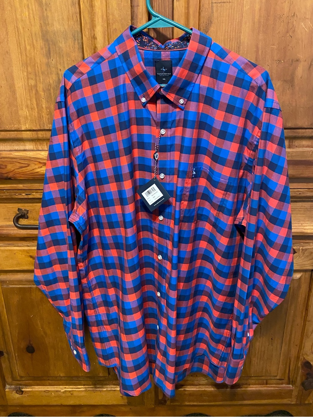 Tailorbyrd Oxford Blue Plaid Shirt Gorpcore Cabincore Dark Academia XXL Nwt